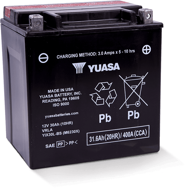 Yuasa Battery — Yuasa YIX30L-BS High Performance Maintenance Free AGM 12-Volt Battery w/Bottle - view 2