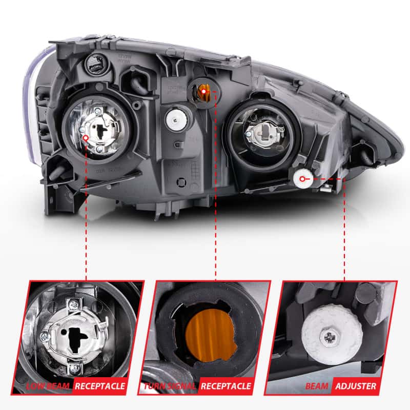 ANZO — ANZO 2002-2004 Acura RSX Crystal Headlights Black
Head Light Set
HdLtSet - view 11