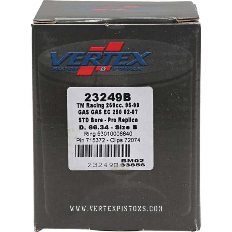 Vertex Pistons — Vertex Piston 02-15 Gas-Gas EC 250 250cc Cast Replica Piston Kit - view 4