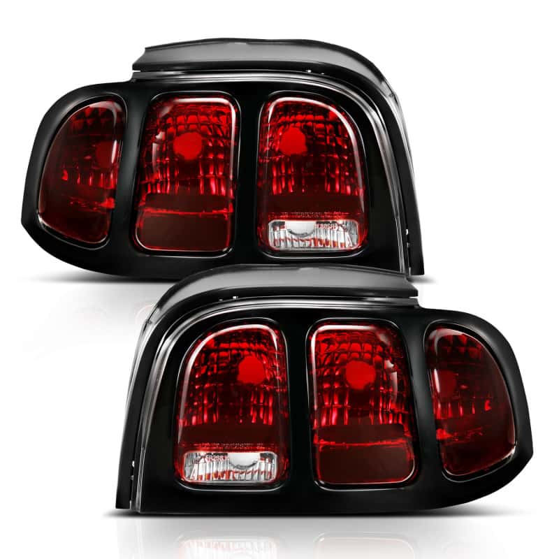 ANZO — ANZO 1994-1998 Ford Mustang Taillight Dark Red Lens (OE Style) - view 3