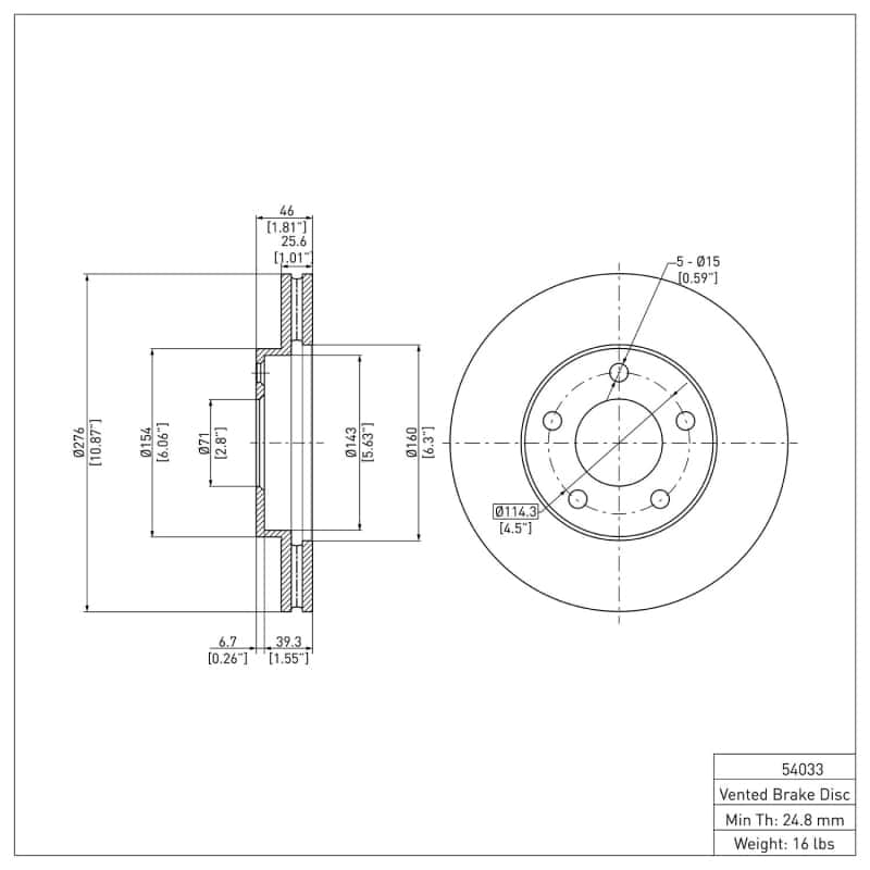 DFC — DFC 94-04 Ford Mustang Front GeoSPEC Coated Rotor
DFC Brake Rotor - view 6