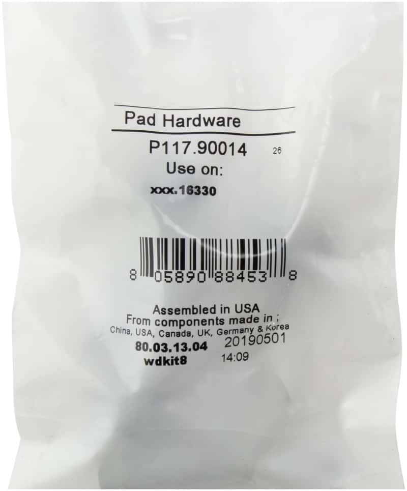 Stoptech — StopTech Sport 12-17 Volkswagen CC Front Brake Pads
Sprt Brk Pad W/Hdwr - view 3
