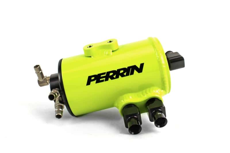 Perrin Performance — PERRIN 02-14 Subaru WRX / 04-21 STI / 05-09 LGT & OBXT (w/FMIC Only) Air Oil Separator - Neon Yel.
paPSP-ENG-607NY - view 2