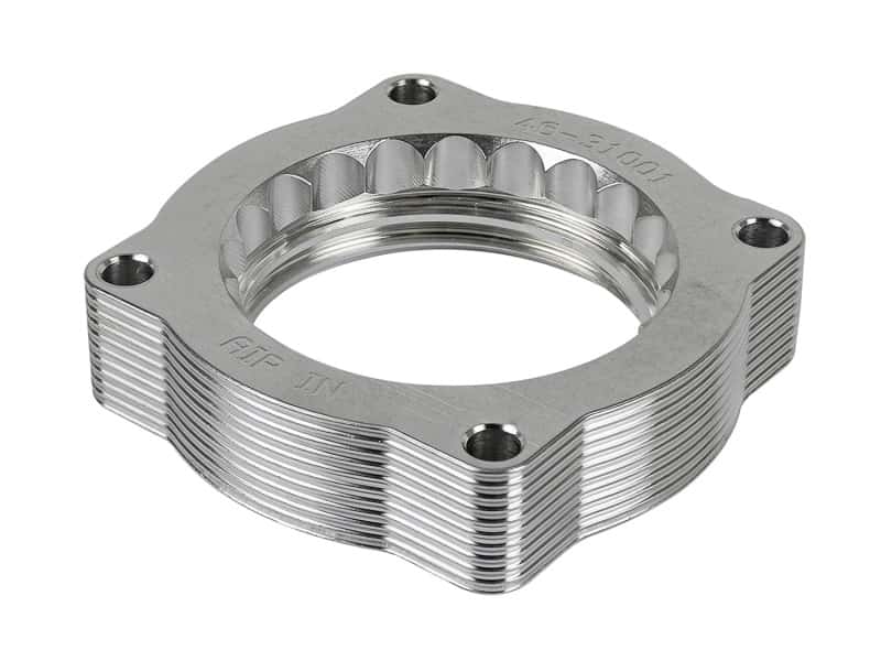 aFe — aFe Silver Bullet Throttle Body Spacer N62 Only BMW (E53) 04-09 5series (E60) 04-09 6series (E63/64)
Throttle Body Spacer
TBdySpacer - view 2