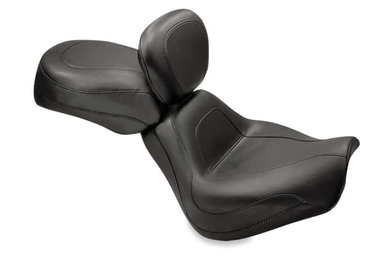 Mustang Motorcycle — Mustang 00-07 Harley Softail Deuce Sport Touring Solo Seat w/Driver Backrest - Black - view 1