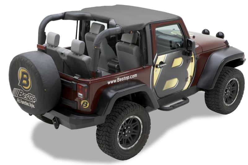 Bestop — Bestop 10-18 Jeep Wrangler JK 2-Door Header Targa Bikini (Black Diamond)
Targa Bikini - view 1