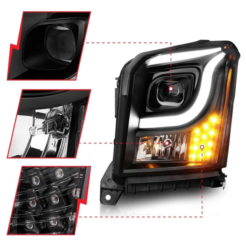 ANZO — ANZO 15-17 GMC Yukon/Yukon XL Projector Headlights Black Housing/Clear Lens (w/ Light Bars)
Head Light Set
HdLtSet - view 4