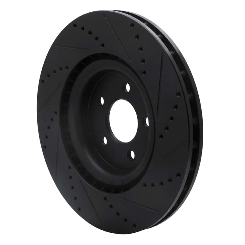 R1 Concepts — R1 07-14 Ford Mustang Front Left Drilled & Slotted Black Brake Rotor
R1 Brake Rotor Drill - view 4