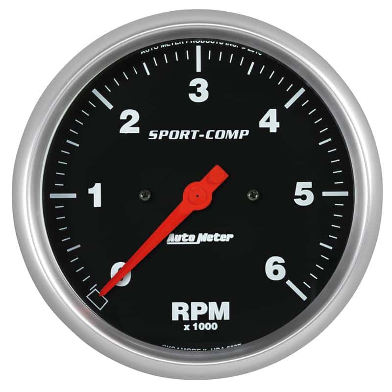 AutoMeter — AutoMeter Sport-Comp 5in. 0-6K RPM In-Dash Tachometer Gauge
5" TACH, 6,000 RPM, - view 2
