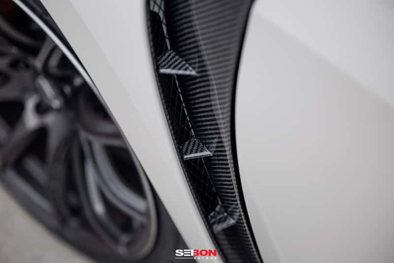 Seibon — Seibon 17-18 Honda Civic Type-R Carbon Fiber Fender Ducts (Pair) - view 12