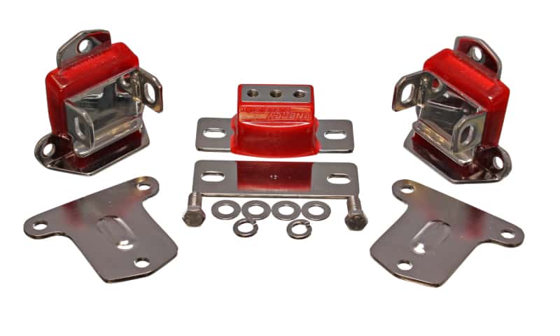 Energy Suspension — Energy Suspension 67-72 Chevrolet Camaro Red Motor and Transmission Mounts; Chrome Finish
Mtr/TransMntSet - view 4