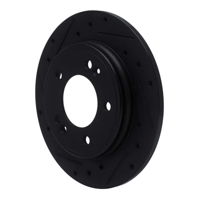 R1 Concepts — R1 17-25 Hyundai Elantra GT Rear Left Drilled & Slotted Black Brake Rotor
R1 Brake Rotor Drill - view 2