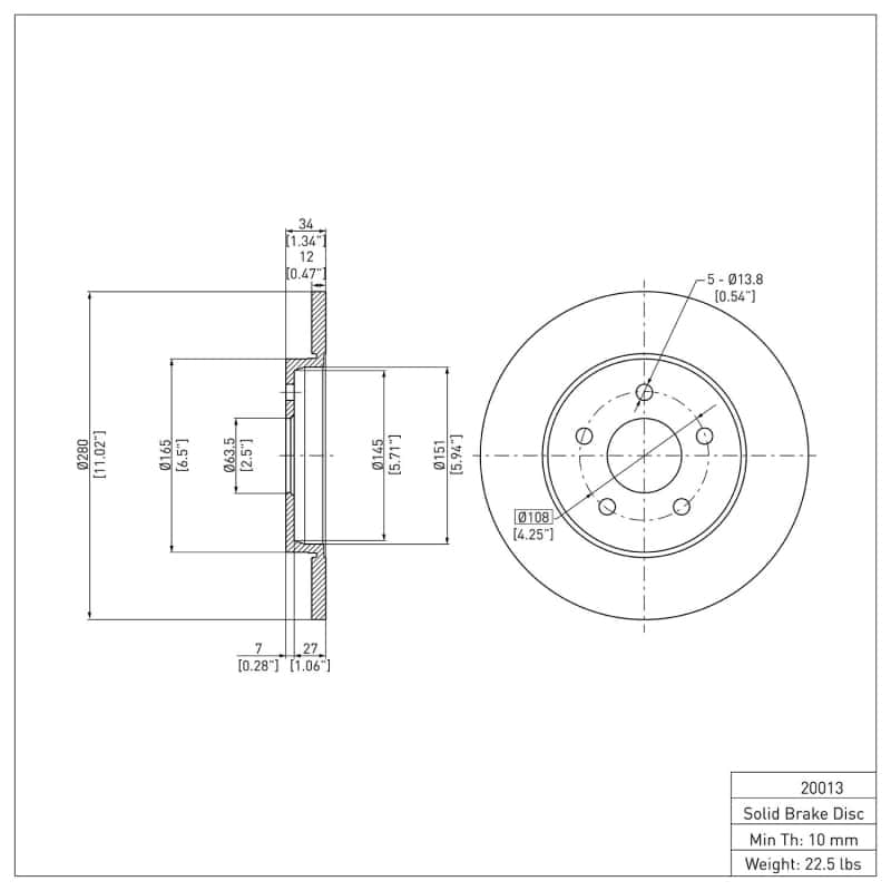 DFC — DFC 01-08 Ford Mondeo (Mexico) Rear GeoSPEC Coated Rotor
DFC Brake Rotor - view 2
