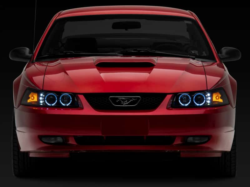 Raxiom — Raxiom 99-04 Ford Mustang Dual LED Halo Projector Headlights- Black Housing (Clear Lens)
Headlights - view 12