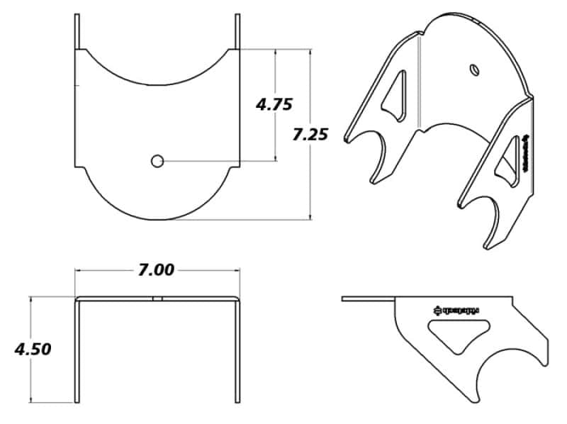 Ridetech — Ridetech Dropped Lower Weld-On Air Spring Axle Bracket (Uncoated)
Air Bag Bkt. Lower - - view 2