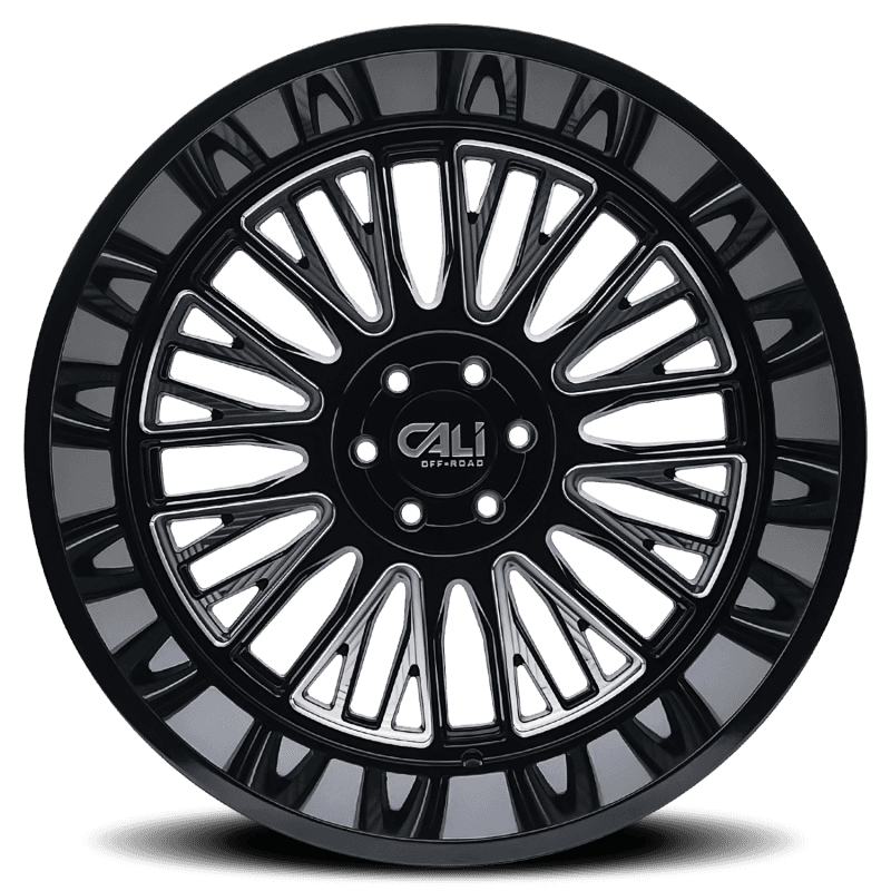 Cali Off-Road — Cali Off-Road 9116 Vertex 24x14 / 8x165.1 BP / -76mm Offset / 125.2mm Hub Gloss Black Milled Wheel
9116 - view 3