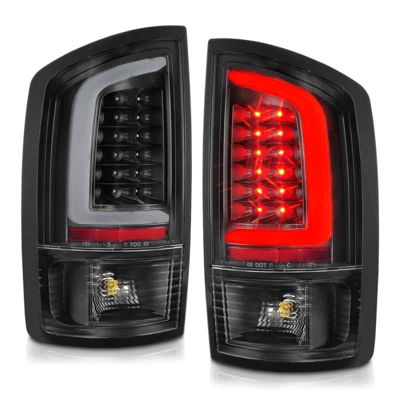 ANZO — ANZO 2002-2006 Dodge  Ram 1500 LED Tail Lights w/ Light Bar Black Housing Clear Lens - view 3