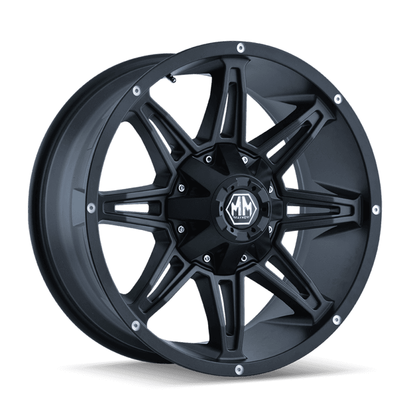 Mayhem — Mayhem 8090 Rampage 18x9 / 6x135 BP / 18mm Offset / 106mm Hub Matte Black Wheel
MAYHEM 8090 - view 3