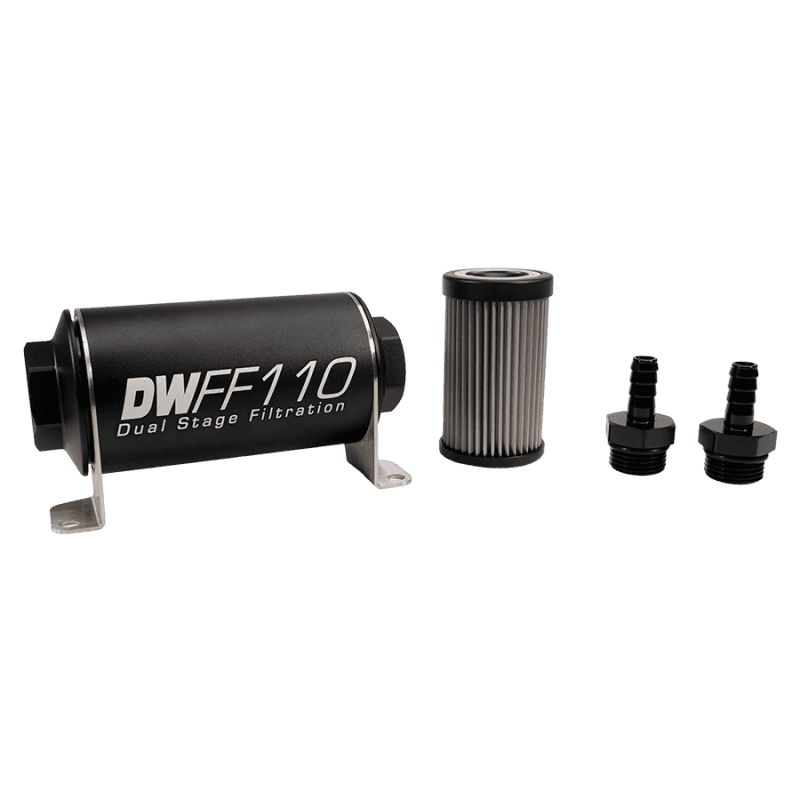 DeatschWerks — DeatschWerks Stainless Steel 3/8in 100 Micron Universal Inline Fuel Filter Housing Kit (110mm)
Filtration - view 1