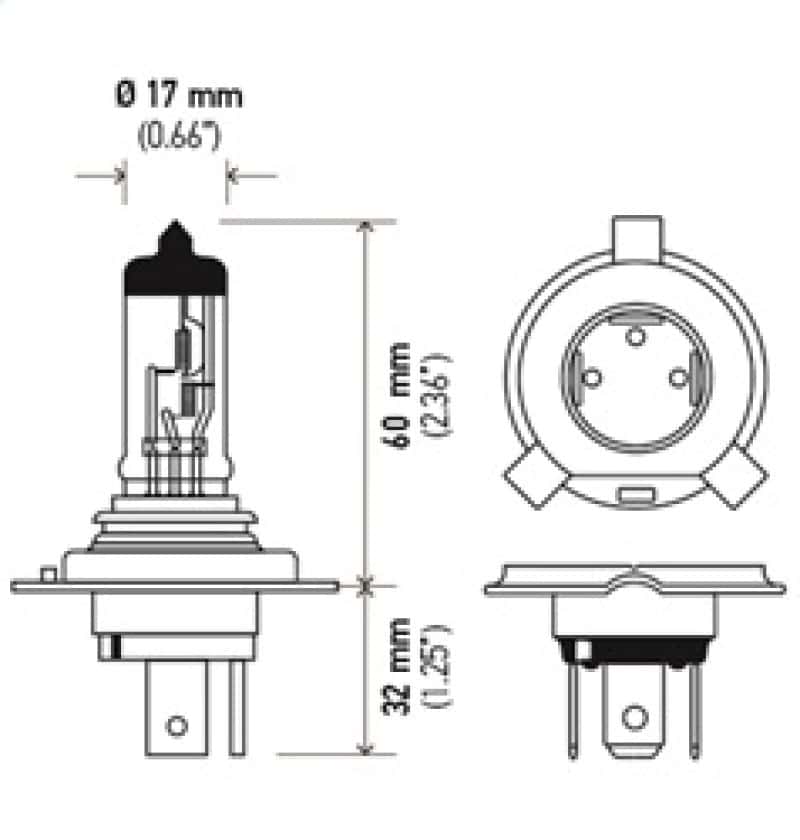 Hella — Hella H4 12V 130/90W Halogen Headlight Bulb - Universal
H4 130/90W Hal Bulb - view 6