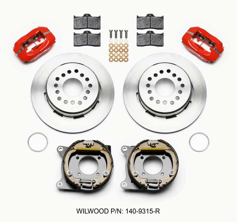 Wilwood — Wilwood Forged Dynalite P/S Park Brake Kit Red 12 Bolt 2.75in offset Staggered Shock
BRAKE KIT - view 1