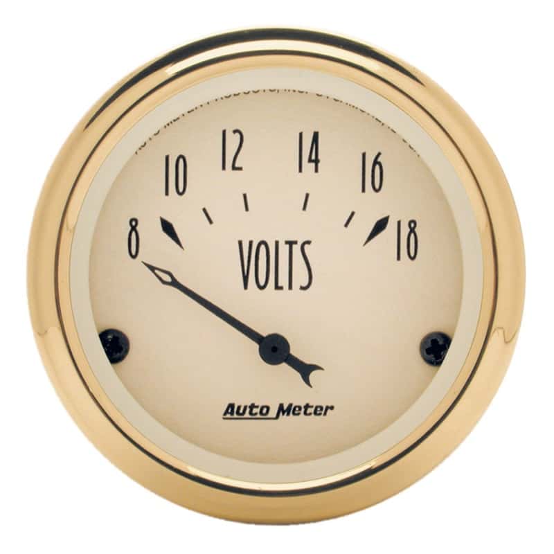 AutoMeter — AutoMeter Golden Oldies 2-1/16in 18V Voltmeter Gauge
2" VOLTMETER, 8-18 V - view 1