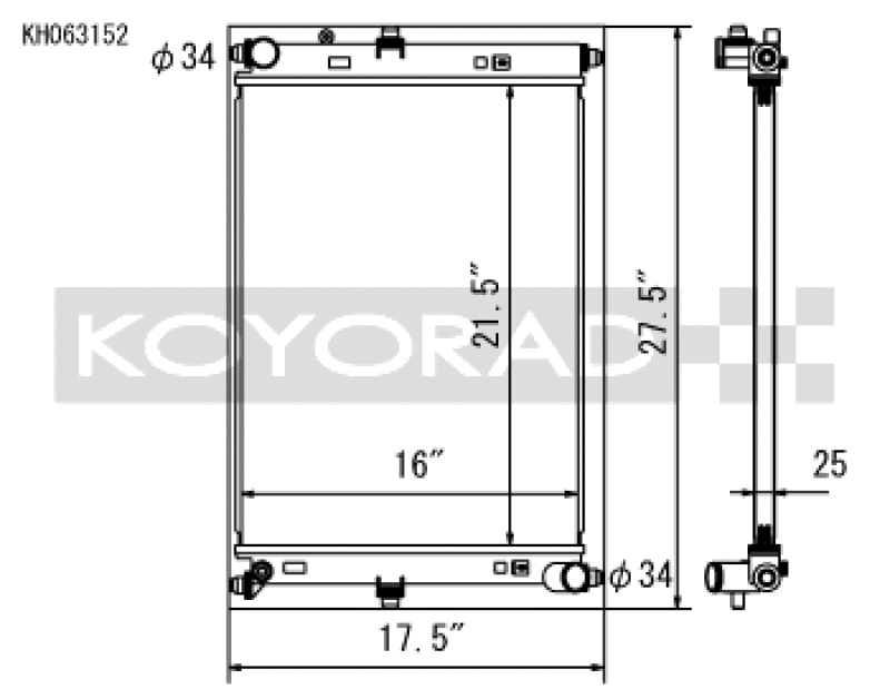 Koyo — Koyo 2016 Mazda MX-5 Miata 2.0L I4 (MT) Aluminum Radiator
Racing Radiator - view 1