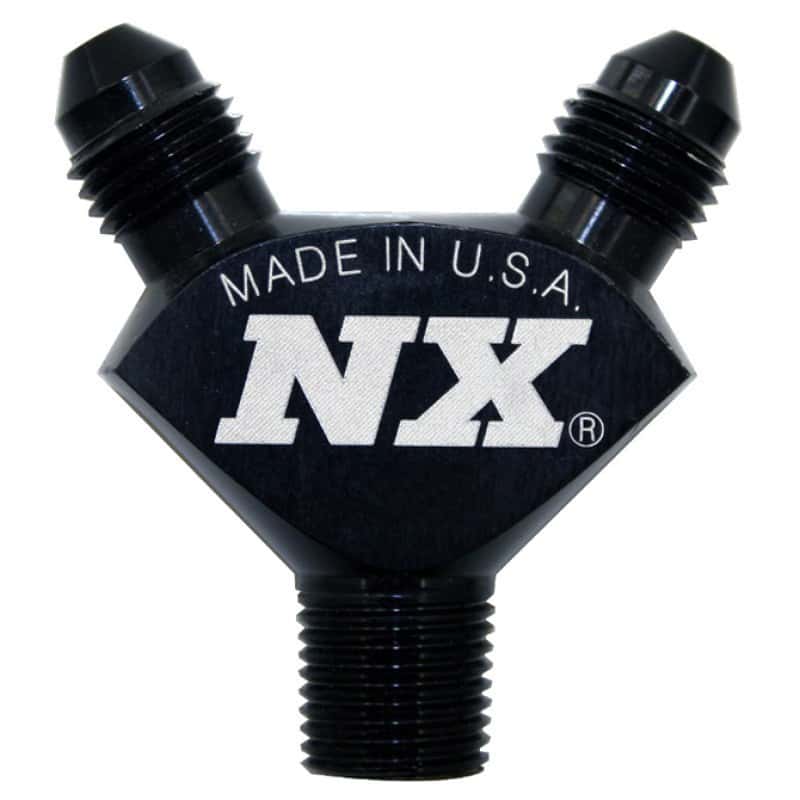 Nitrous Express — Nitrous Express 1/8NPT x 3AN x 3AN Billet Pure-Flo Y Fitting - Black
Pure-Flo Y Fitting
AdptFitting - view 2
