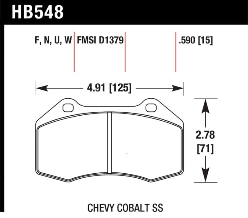 Hawk Performance — Hawk Renault Clio DTC-60 Race Front Brake Pads
Disc Brake Pad - view 2