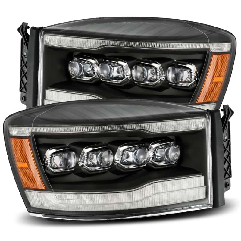 AlphaRex — AlphaRex 06-08 Dodge Ram 1500HD NOVA LED ProjHeadlights Plank Style Blk w/Seq Signal/DRL/Amber LED
Projector Headlights - view 1