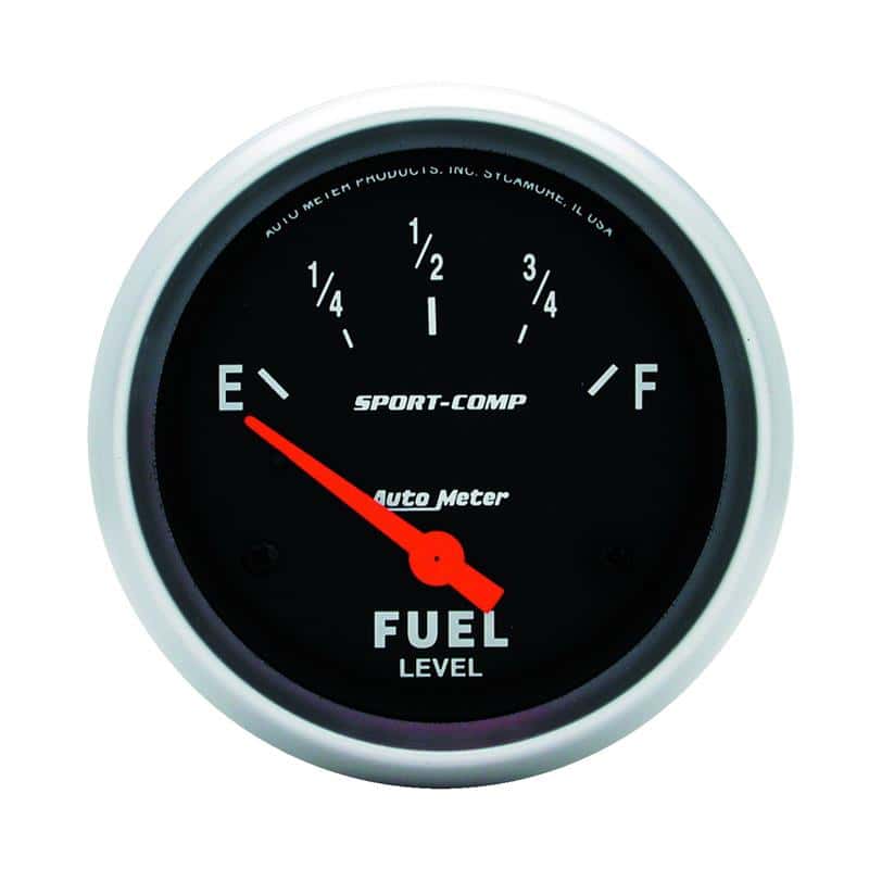 AutoMeter — AutoMeter Gauge Fuel Level 2-5/8in. 0 Ohm(e) to 30 Ohm(f) Elec Sport-Comp
2-5/8" FUEL LEVEL, 0 - view 1