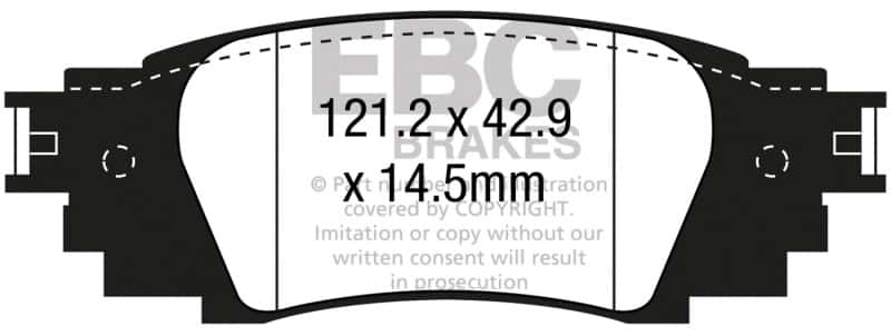 EBC — EBC 2016+ Lexus Rx350 3.5L Ultimax2 Rear Brake Pads
Disc Brake Pad - view 1