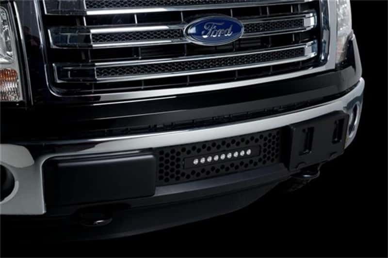 Putco — Putco 11-14 Ford F-150 EcoBoost SS Black Punch Bumper Grille Insert w/ 10in Luminix Light Bar
BmprValanceGrilleIns - view 4