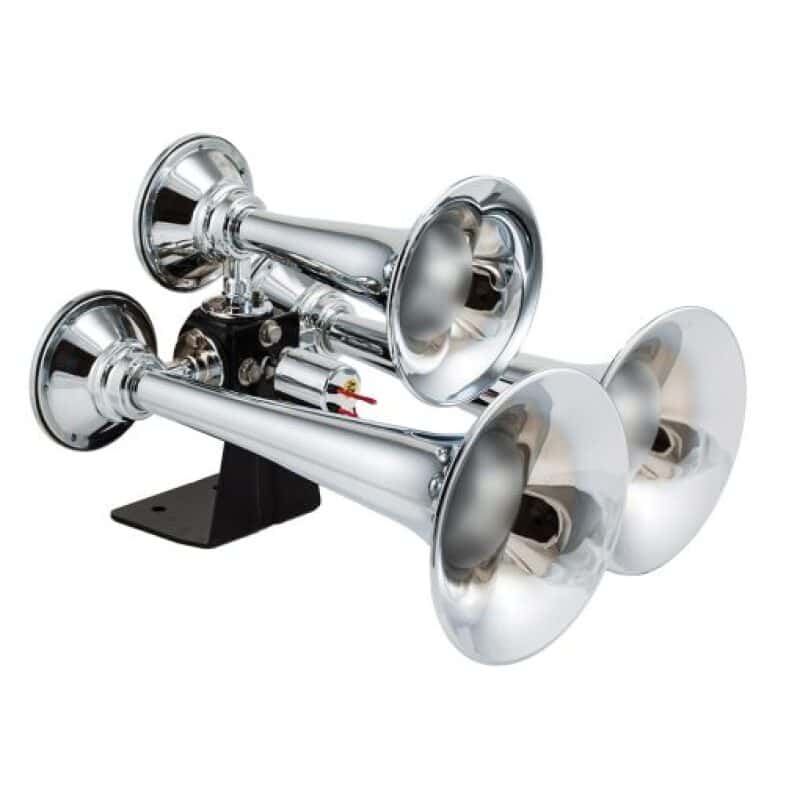 Kleinn Air Horns — Kleinn Chrome Triple Horn/ 13.5In/11.75In/8.5In- Chrome-Plated High Impact ABS
Triple Train Horn - view 1