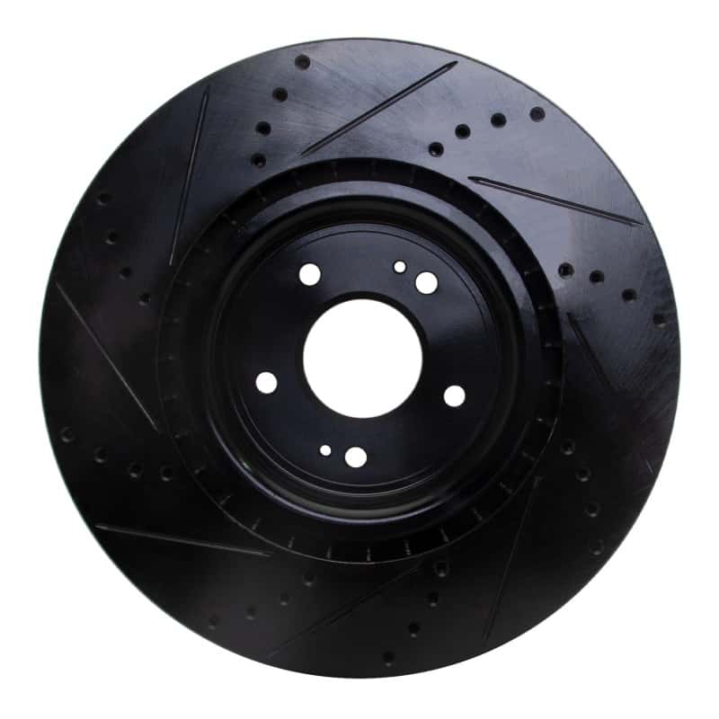 R1 Concepts — R1 08-15 Mitsubishi Lancer Front Right Drilled & Slotted Black Brake Rotor
R1 Brake Rotor Drill - view 5