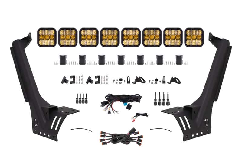 Diode Dynamics — Diode Dynamics Jeep JL SS5 Pro CrossLink Windshield - Yellow Combo Lightbar Kit - view 1