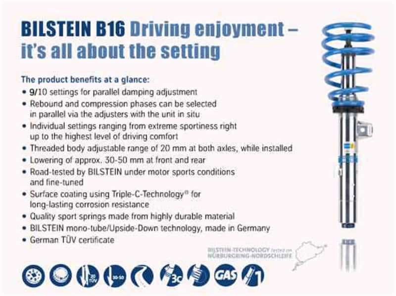 Bilstein — Bilstein B16 (DampTronic) 2015-2018 BMW M3/M4 F80/F82 Front & Rear Performance Suspension System
Complete Kit - view 5