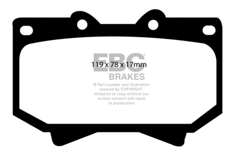 EBC — EBC 98-07 Lexus LX470 4.7 Bluestuff Front Brake Pads
Disc Brake Pad - view 4