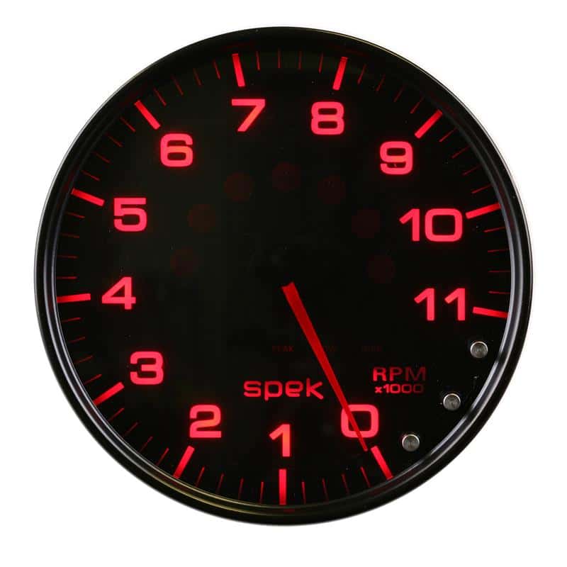 AutoMeter — Autometer Spek-Pro Gauge Tachometer 5in 11K Rpm W/Shift Light & Peak Mem Black/Smoke/Black
GA 5" 11KRPM BSB SPK - view 2
