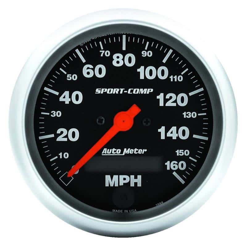 AutoMeter — Autometer Sport-Comp 3-3/8 inch 160 MPH Electronic Speedometer Gauge
3-3/8" SPEEDO, 160 M - view 2