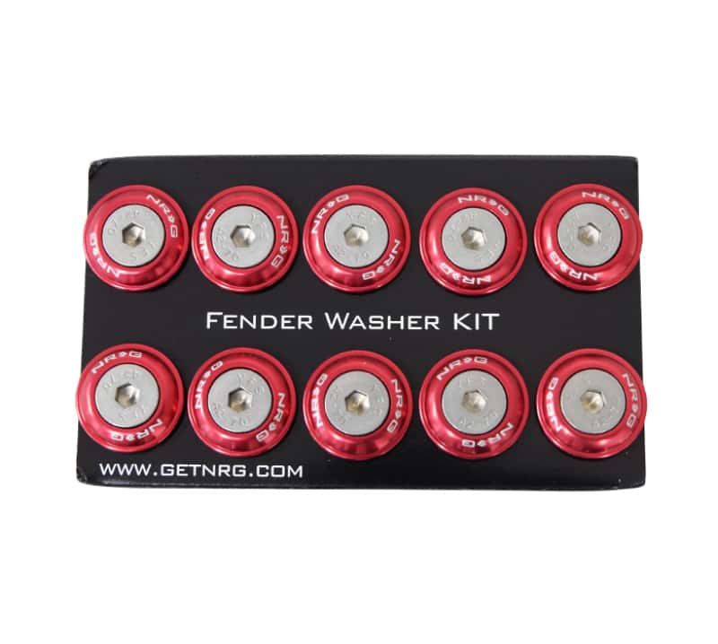 NRG — NRG Fender Washer Kit w/Rivets For Plastic (Red) - Set of 10 - view 3