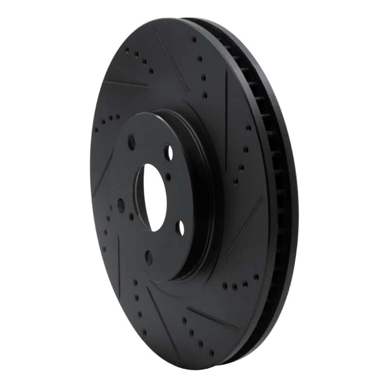 R1 Concepts — R1 93-98 Toyota Supra Left Front Drilled & Slotted Black Brake Rotor
R1 Brake Rotor Drill - view 2