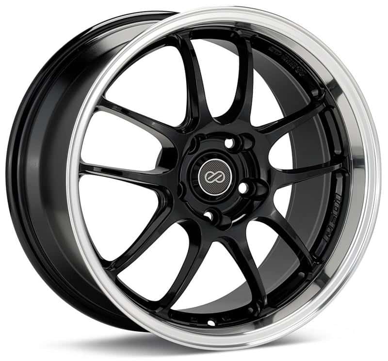 Enkei — Enkei PF01 17x9 5x114.3 48mm Offset 75mm Bore Diameter Black w/ Machined Lip Wheel - view 2