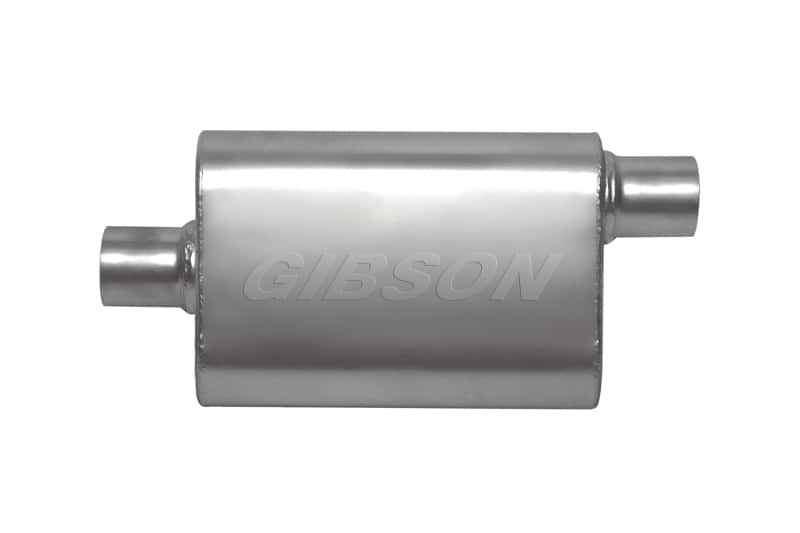 Gibson — Gibson CFT Superflow Center/Offset Oval Muffler - 4x9x18in/2.25in Inlet/2.25in Outlet - Stainless
Muffler - view 1