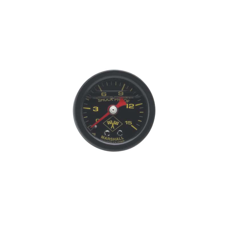 Russell — Russell Performance 15 psi fuel pressure gauge black face and case (Liquid-filled) - view 2