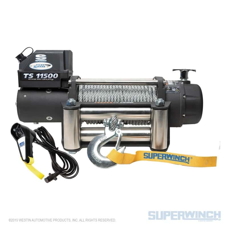 Superwinch — Superwinch 11500 LBS 12V DC 3/8in x 84ft Steel Rope Tiger Shark 11500 Winch
Winch - view 4