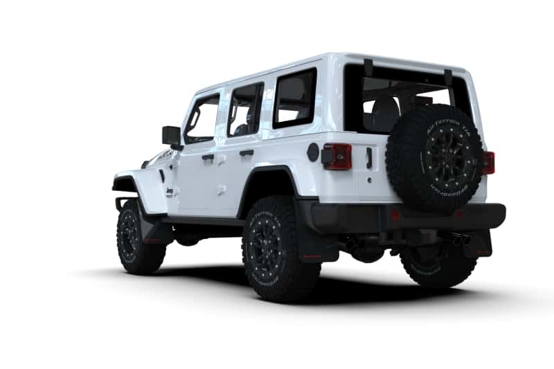 Rally Armor — Rally Armor 2018+ Jeep Wrangler Rubicon JL Black UR Mud Flap w/ Metallic Black Logo
Mud Flap - view 4