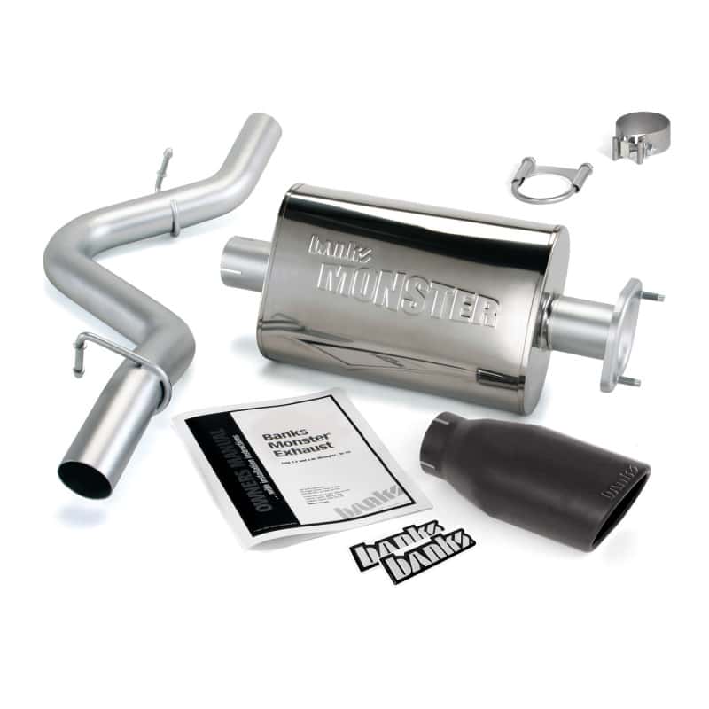 Banks Power — Banks Power 04-06 Jeep 4.0L Wrangler Monster Exhaust System - SS Single Exhaust w/ Black Tip
Performance Exhausts
Monster Exhaust - view 3