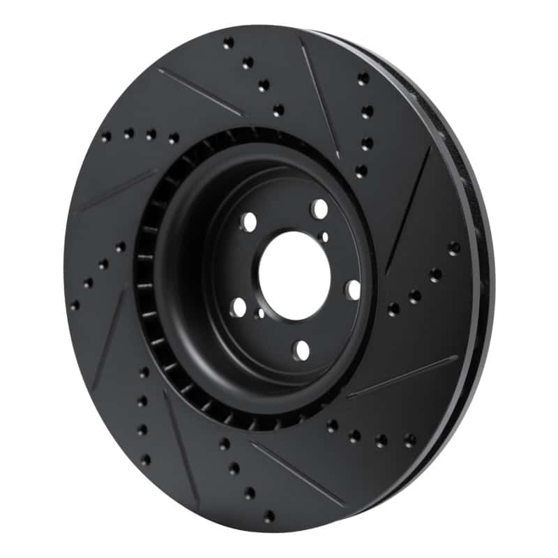 R1 Concepts — R1 03-25 Subaru Impreza Front Left Drilled & Slotted Black Brake Rotor
R1 Brake Rotor Drill - view 4