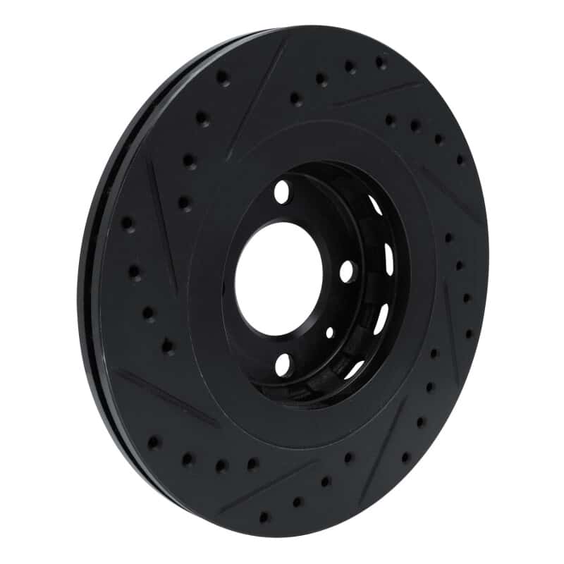 R1 Concepts — R1 90-93 Volkswagen CORRADO Front Right Drilled & Slotted Black Brake Rotor
R1 Brake Rotor Drill - view 4